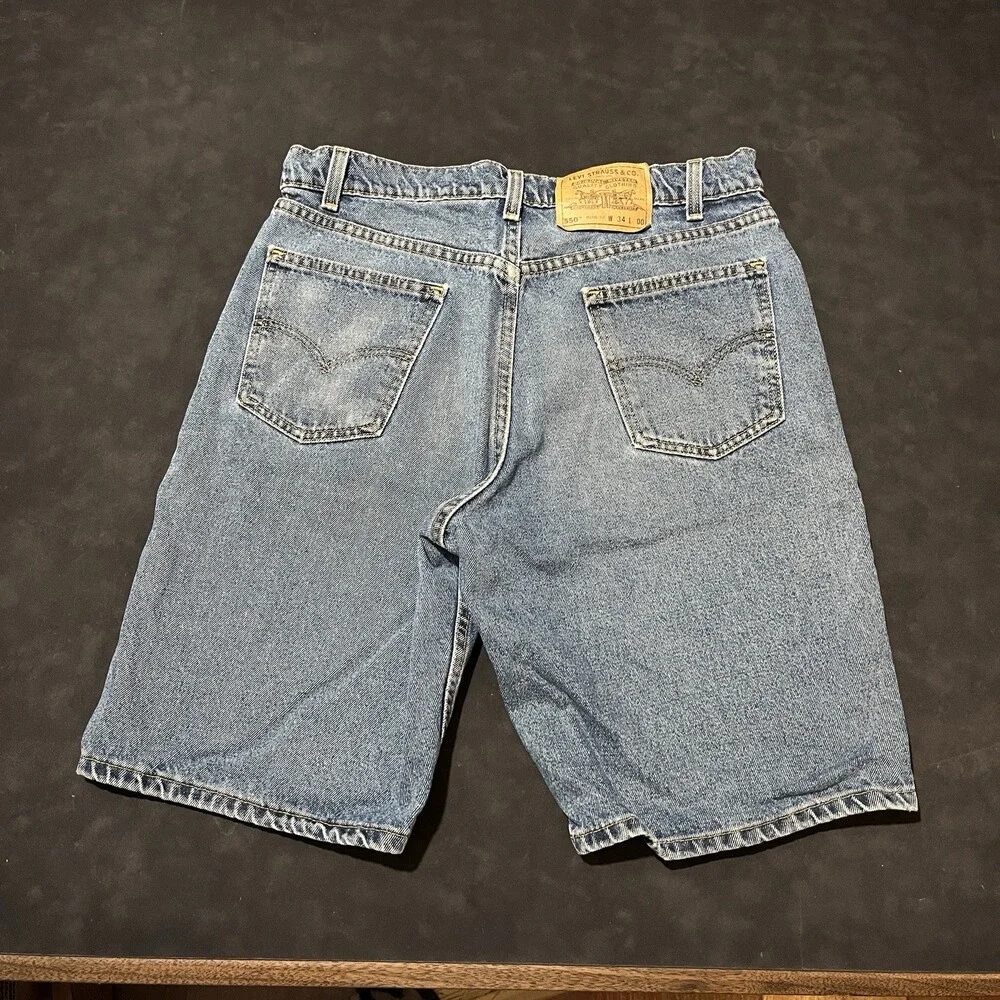 Levis Vintage Jean Shorts Jorts 560 Wide Leg Orange Tab Denim Men 34 1990s USA